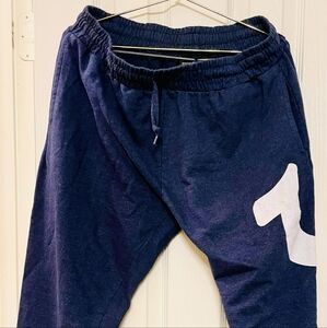 True Religion Charcoal Gray Jogger L Pants  Drawstring Elastic Waist Lounge Wear